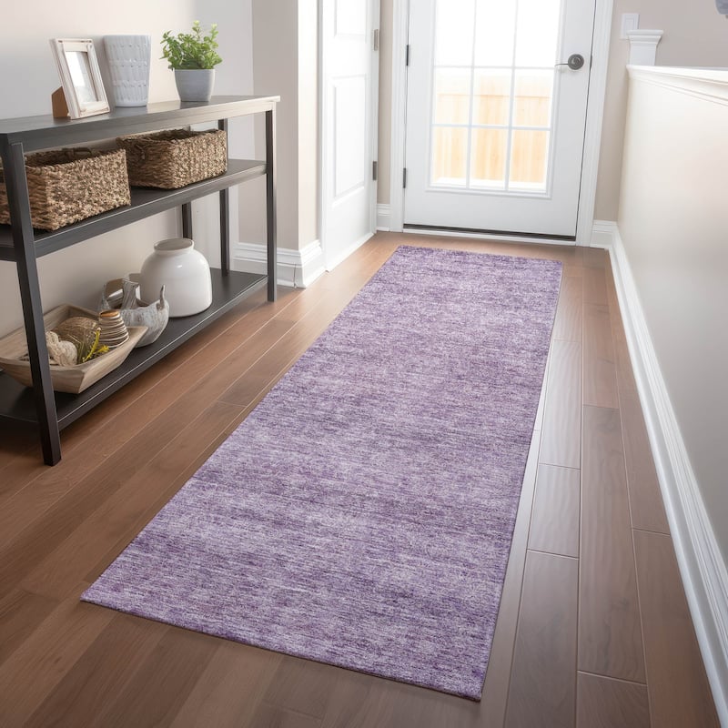 Machine Washable Indoor/ Outdoor Ombre Solid Chantille Rug - Lavender - 2'3" x 7'6"
