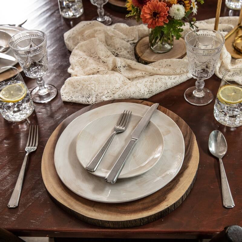 Fortessa Valen Antiqued 18/10 Stainless Steel, 20 Piece Flatware Set (Service for 4), Antiqued Silver - 20 Piece Set