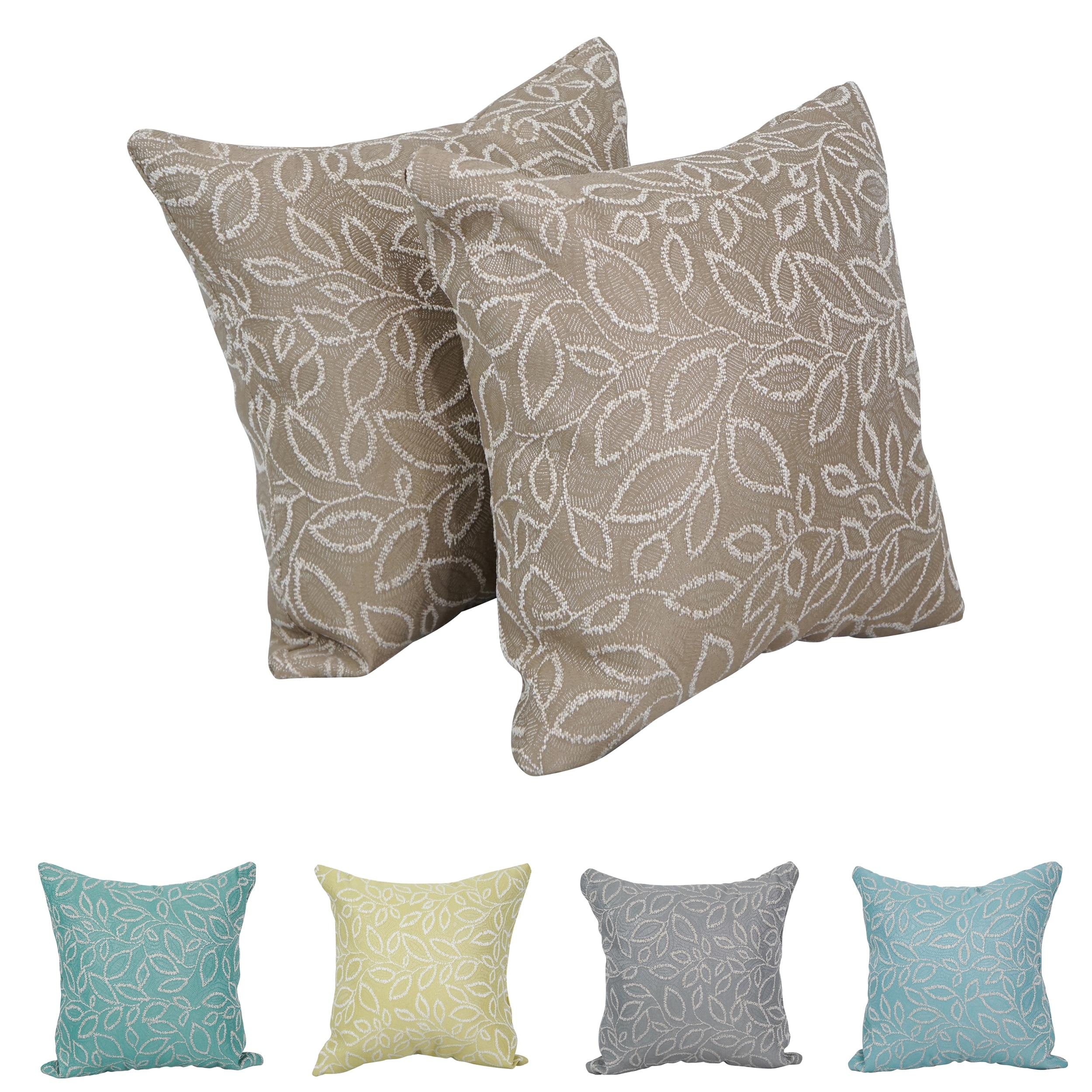 Blazing Needles 17-inch Square Throw Pillows (Set of 2)