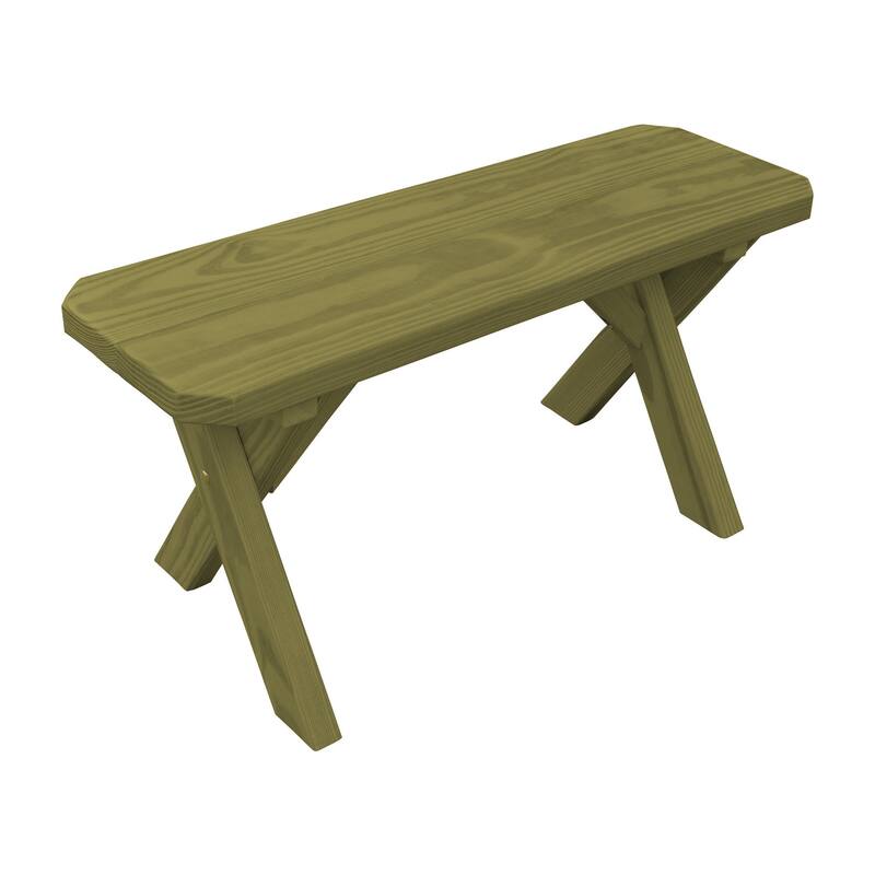 Pine 3' Crossleg Bench - Linden Leaf Stain