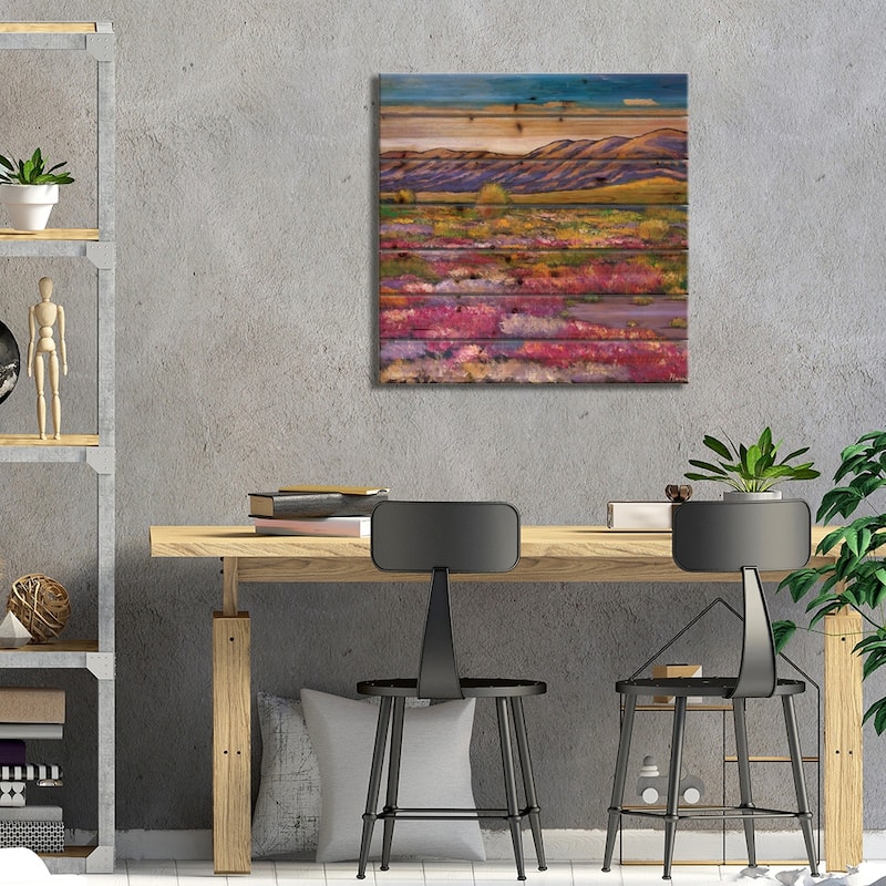 Desert Bloom Print On Wood by Johnathan Harris - Multi-Color