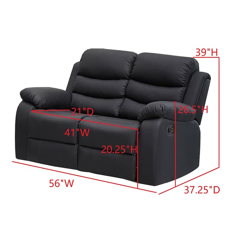 Selena Vinyl 3-Position Comfort Reclining Loveseat