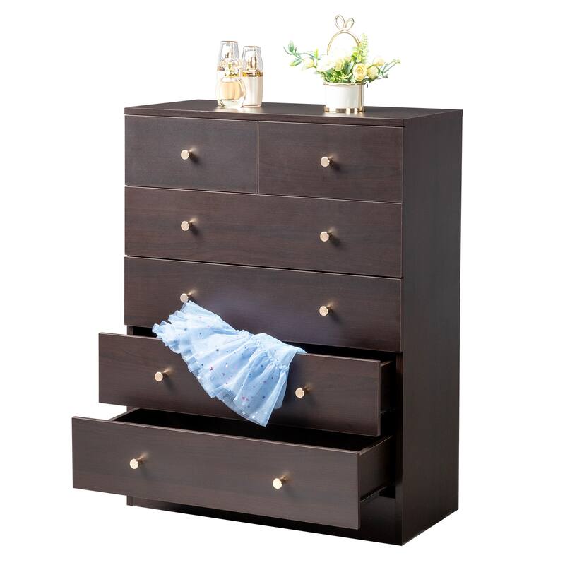 Modern Simple Dresser P2 Particle Board Storage for Bedroom, Living Room, or Home Office