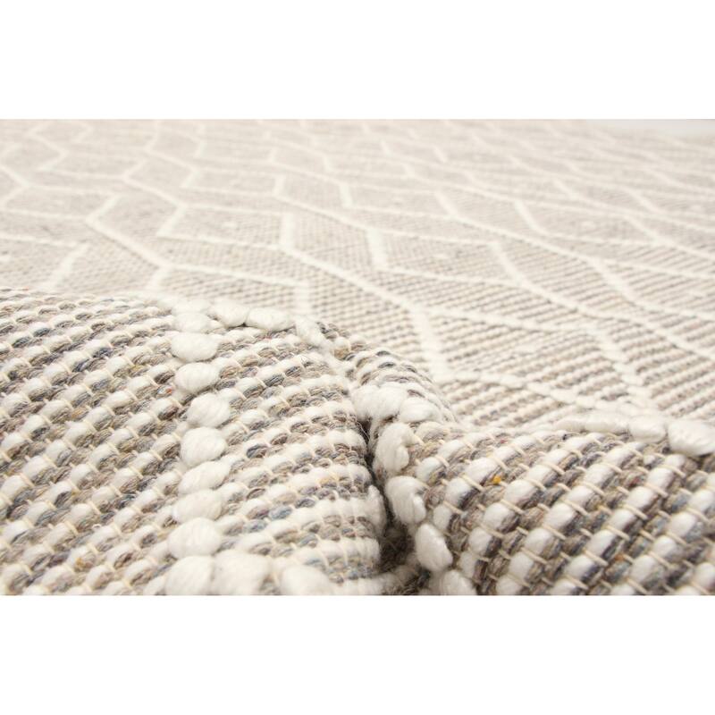 ECARPETGALLERY Braid weave Sienna Cream Wool Rug - 6'1 x 9'1