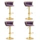 preview thumbnail 70 of 155, Velvet Upholstered Adjustable Bar Stool Swivel Counter Chair Set of 2