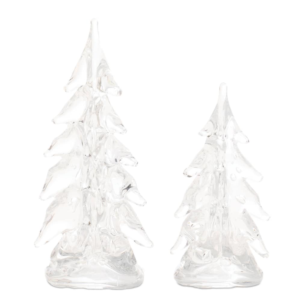 Clear Glass Pine Tree (Set of 2) - N/A