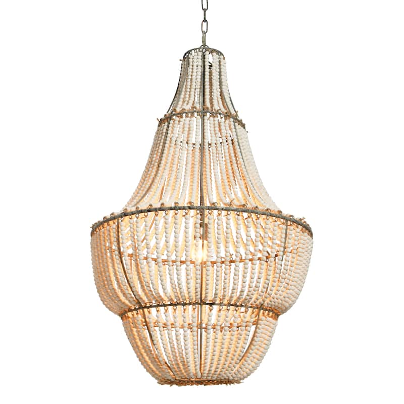 Draped Wood Bead Chandelier