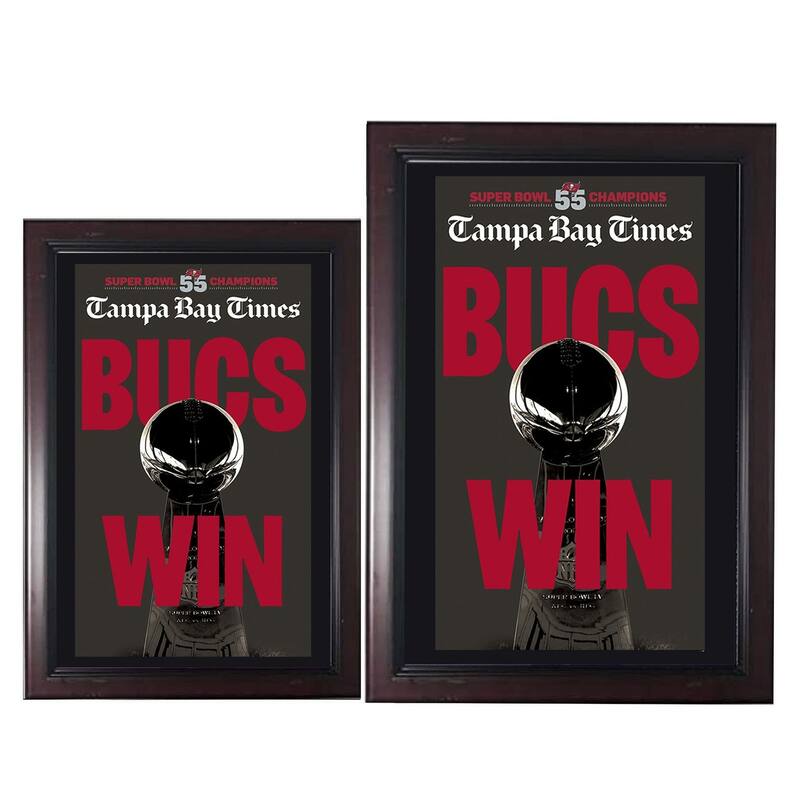 Tampa Bay Buccaneers Football Custom Framed Front Page Newspaper Print TBT-2