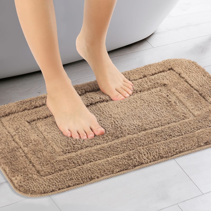 Bathroom Rug, Soft Absorbent Bathroom Rug, Non Slip Plush Bath Rug Machine Washable Dry Bath Mat for Bathroom Floor - Brown - 20" x 32"