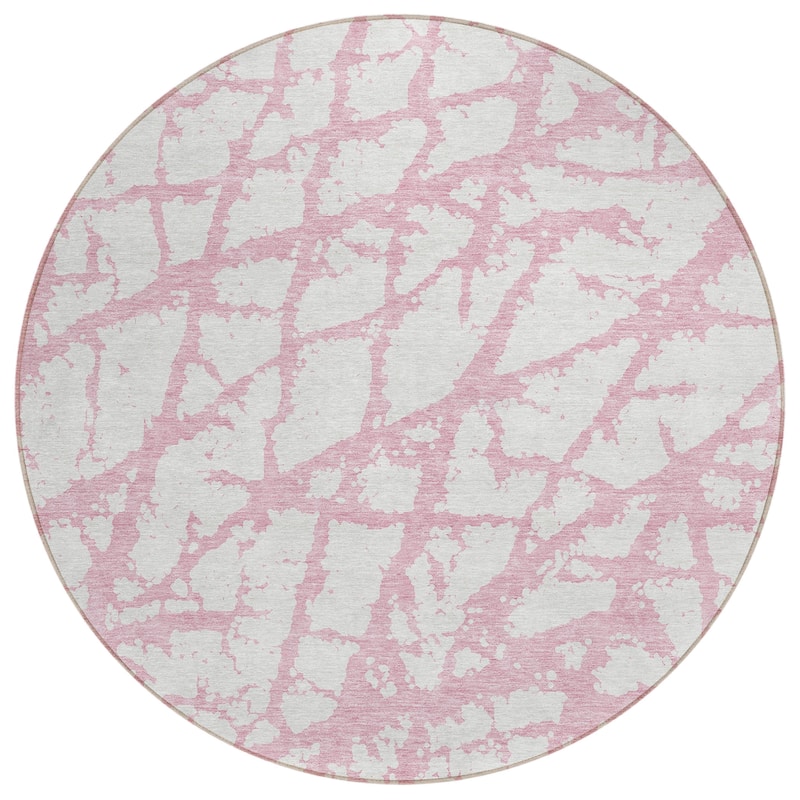 Machine Washable Indoor/ Outdoor Abstract Contemporary Chantille Rug