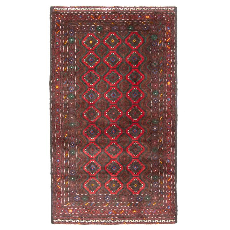 ECARPETGALLERY Hand-knotted Teimani Red Wool Rug - 3'10 x 6'5