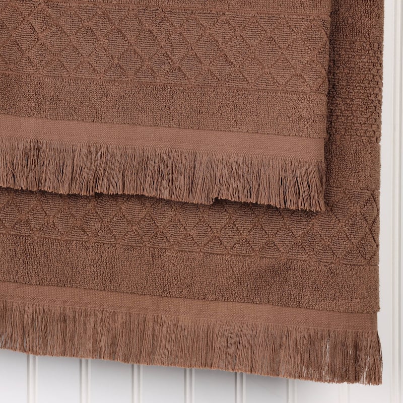 Superior Rolla Cotton Geometric Jacquard Plush Soft Bath Sheet Set of 2