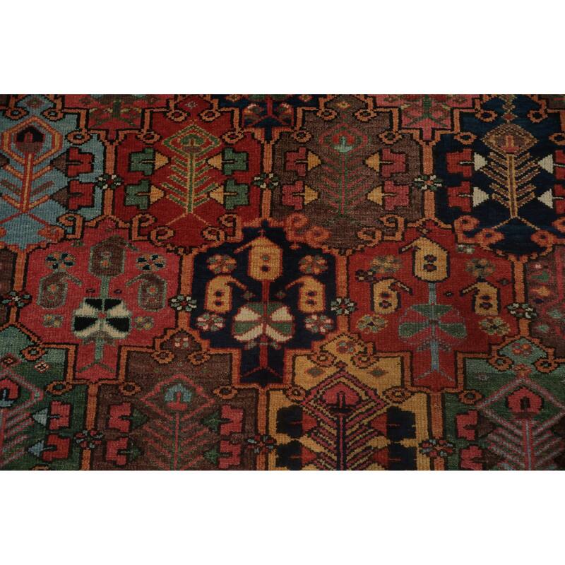 Hand Knotted Oriental 100% Wool Carpet Traditional All-Over Oranges & Rust Bakhtiari Area Rug - 9' 6'' X 5' 3''