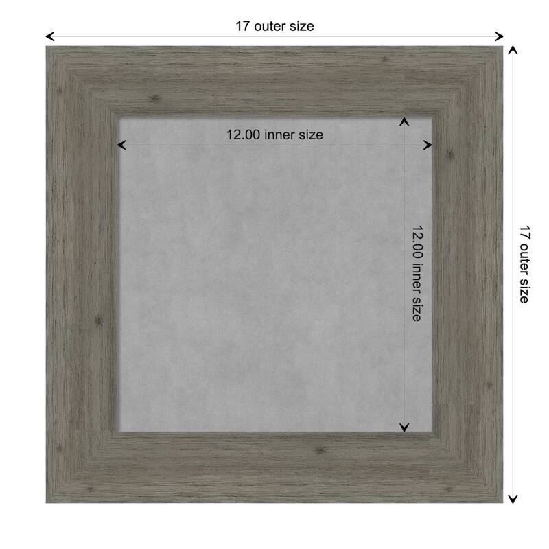 Amanti Art Fencepost Grey Narrow Framed Magnetic Board - Board Size 12x12