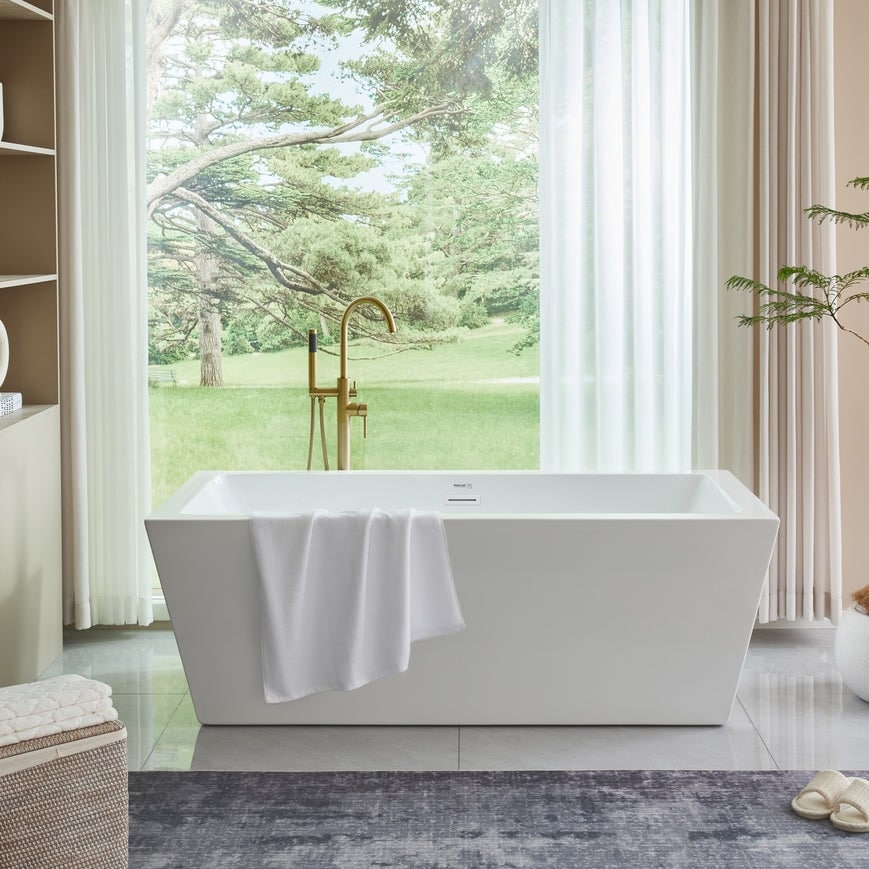 Vanity Art 67" Acrylic Freestanding Soaking Bathtub