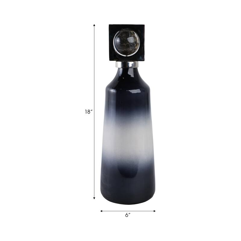 Glass Metal Decorative Vase with Contemporary Single Modern Accents