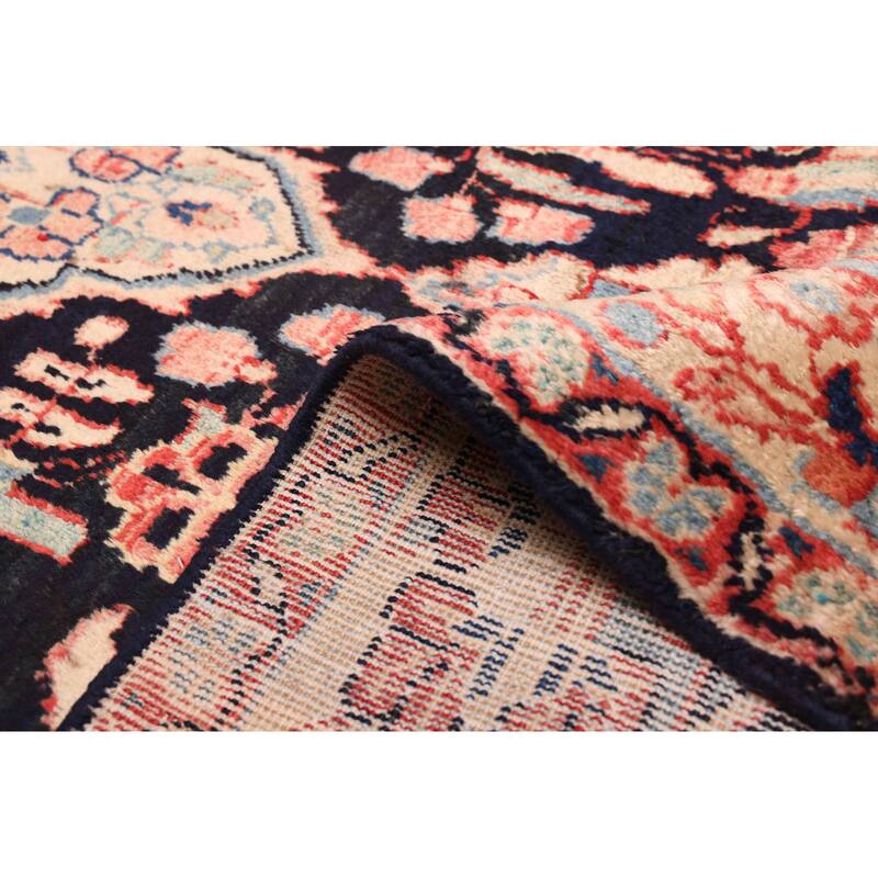 ECARPETGALLERY Hand-knotted Anadol Dark Navy Wool Rug - 4'1 x 9'2