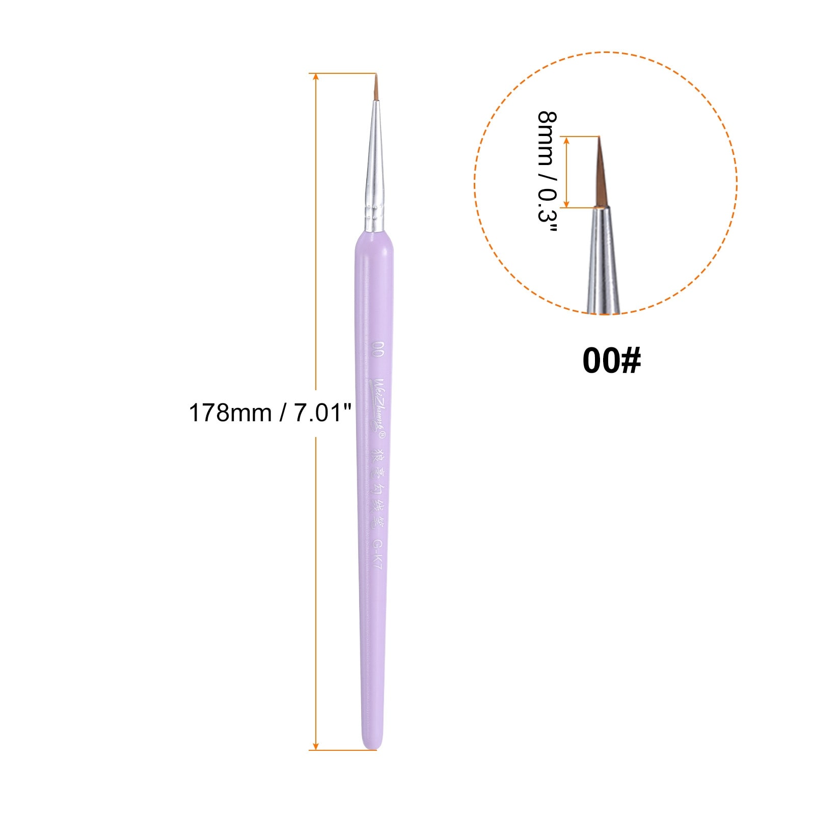 Detail Paint Brushes Pointed Tip Nylon Hair Miniature Painting Brush for Watercolor Oil Acrylic