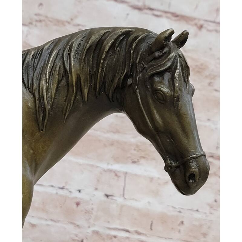 Large Original Loving Horse With His Saddle Western Cowboy Bronze Sculpture Sale
