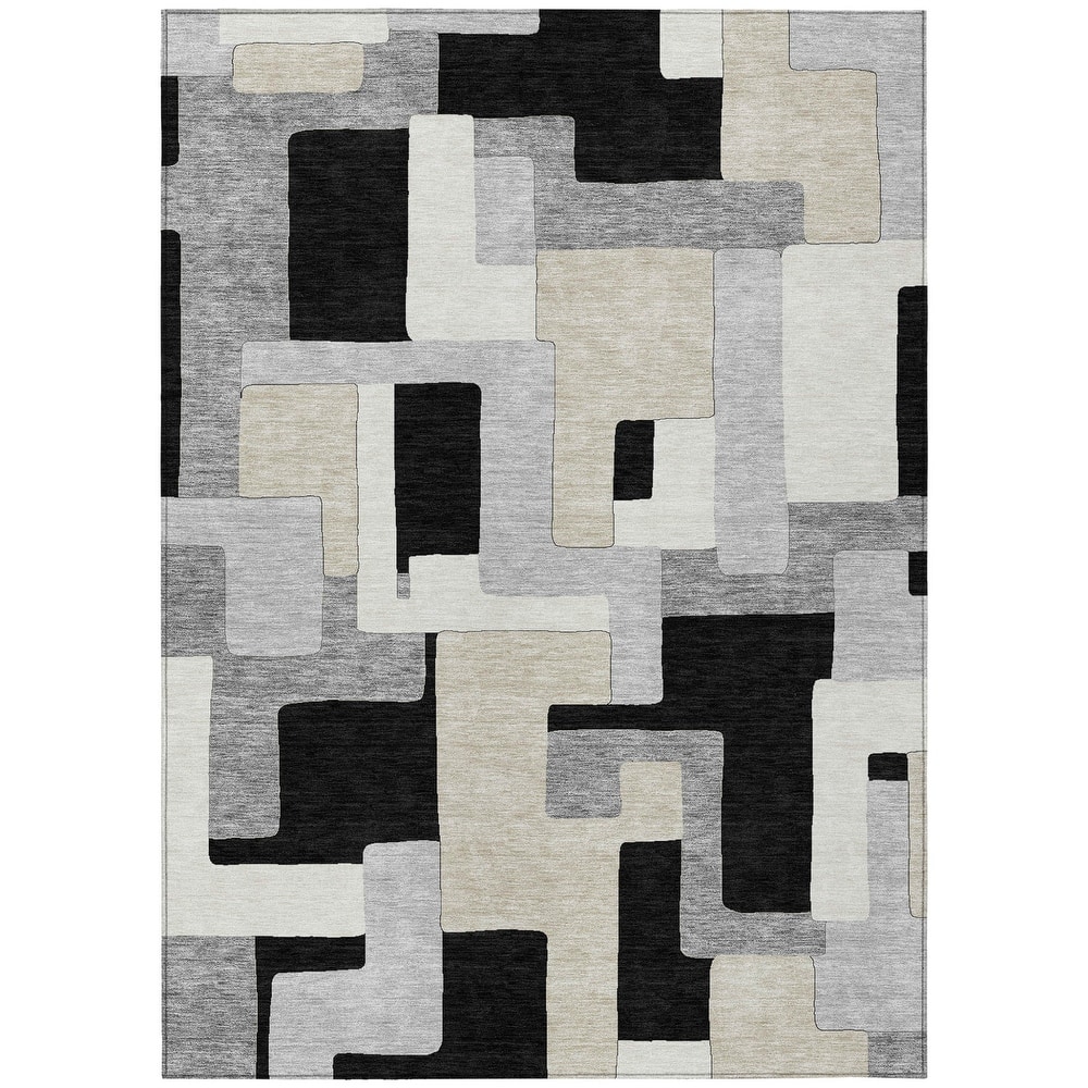 HomeRoots Geometric Transitional Rectangle Outdoor Rug