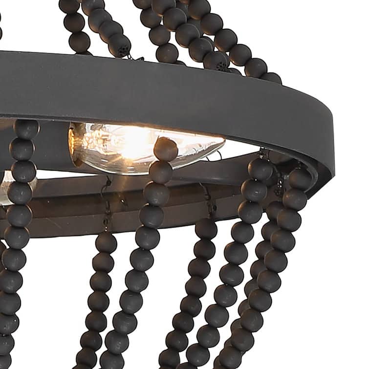 Acroma 4-light Farmhouse Boho beaded chandelier