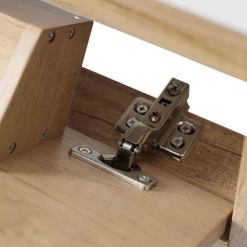 Christopher Knight Home - Aurelia Modern Solid Wood Legs Bathroom Vanity with Spacious Storage and Tip-Out Tray