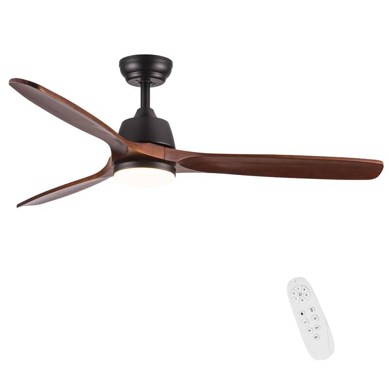 52" Farmhouse Rustic LED Ceiling Fan with Remote Control