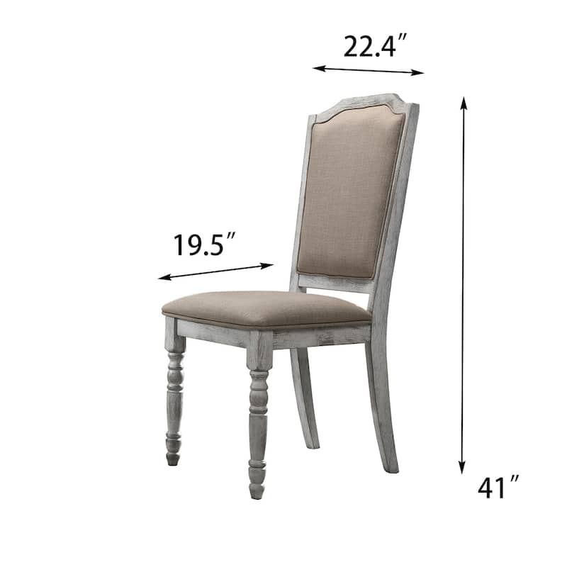Turned Leg Wood Dining Chair, Set of 2