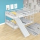 preview thumbnail 14 of 18, Full over Full Bunk Bed with Slide and Ladder in White Color, Easy Assembly