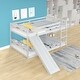 preview thumbnail 14 of 18, Full over Full Multiple Functional Bunk Bed with Slide & Ladder, White
