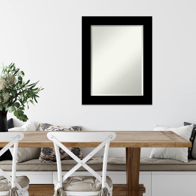 Basic Beveled Wood Framed Wall Mirror