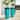 Glitzhome 30"H Set of 2 Oversized Gradient Cobalt Blue/Turquoise/Red Tall Plastic Planter
