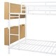 preview thumbnail 12 of 14, White Full over Full Metal Bunk Bed with Storage Space, Ladder and Full-Length Guardrail