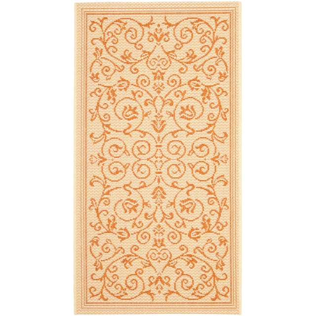 SAFAVIEH Courtyard Clarine Indoor/ Outdoor Waterproof Patio Backyard Rug - 2' x 3'7" - Natural/Terra