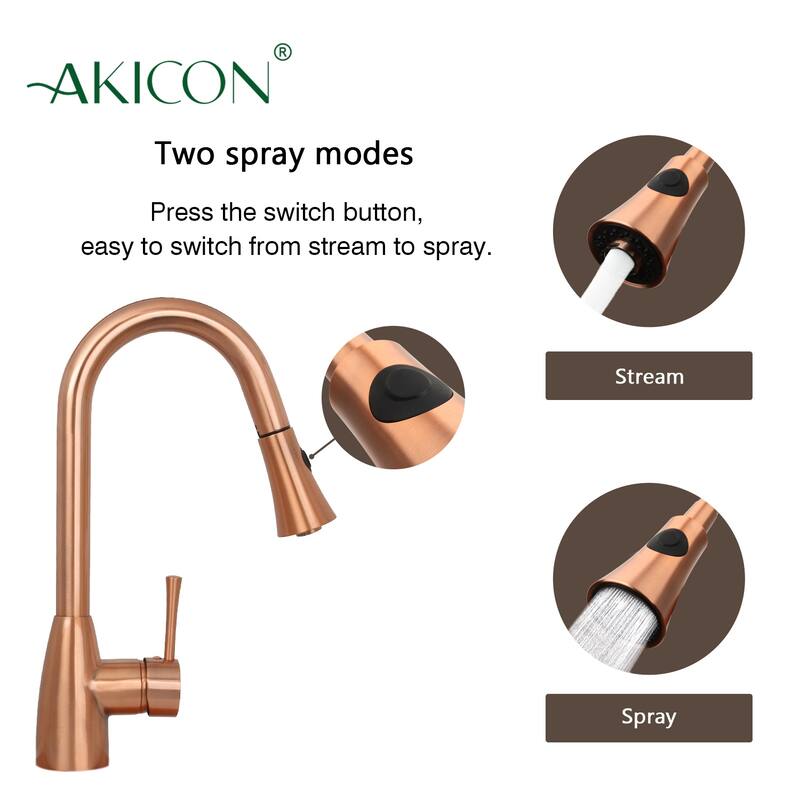 Kitchen Faucet with Single Level Handle and Pull Down Sprayer