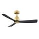 preview thumbnail 1 of 7, Fanimation Kute 44 inch Indoor/Outdoor Smart Ceiling Fan with Remote - Brushed Satin Brass with Black Blades