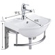 preview thumbnail 9 of 12, White Porcelain Wall Mounted Bathroom Sink with Faucet, Drain, Towel Bar and Overflow