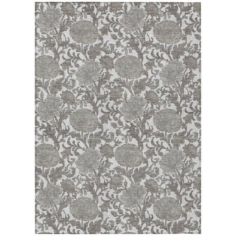 HomeRoots Floral Transitional Rectangle Outdoor Rug