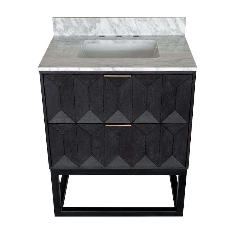 KitchenBathCollection Henley 30" Bathroom Vanity with Carrara Marble Top
