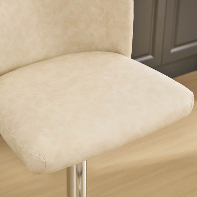 Velvet Upholstered Bar Stools Set of 2, Swivel Bar Stools with Adjusatble Height, Kitchen Island Chairs with Tufted Back