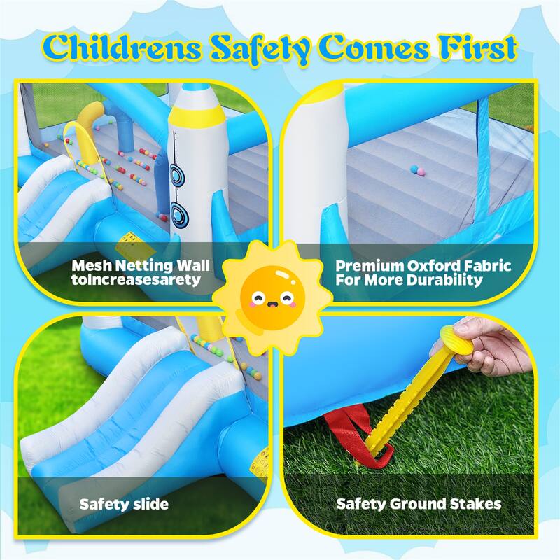 Multifunctional Jump 'n Slide Inflatable Bouncer - Multicolor