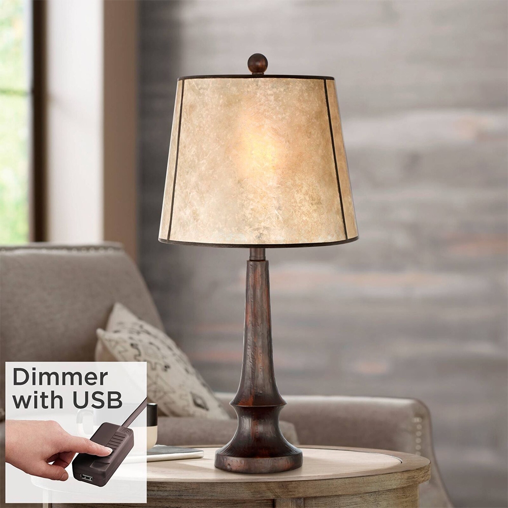 Rustic Industrial Table Lamp 25 High Aged Bronze USB Cord Dimmer 12 x 25 Bed Bath Beyond 39983640