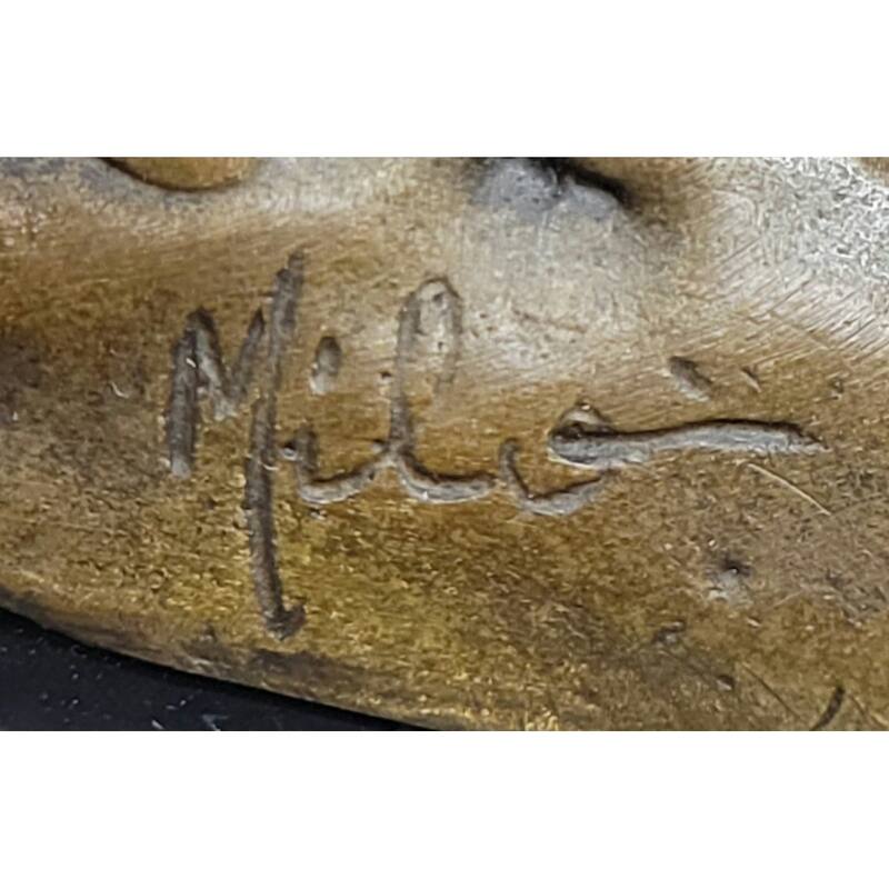 Male Female Imitative Lion Imitative Lions On The Prowl Bronze Sculpture Statue Signed Original Art