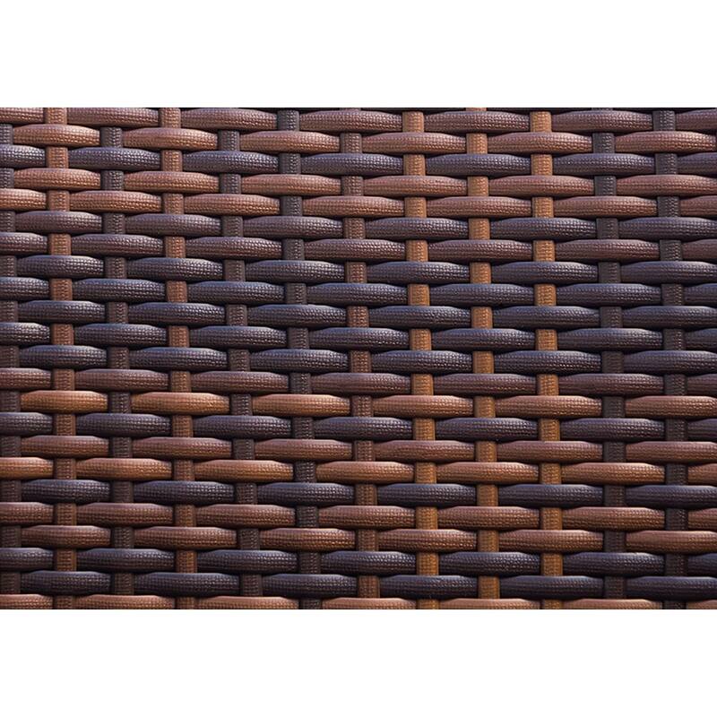 Ohana Outdoor Patio 7 Piece Mixed Brown Wicker Sectional with Cushions - No Assembly