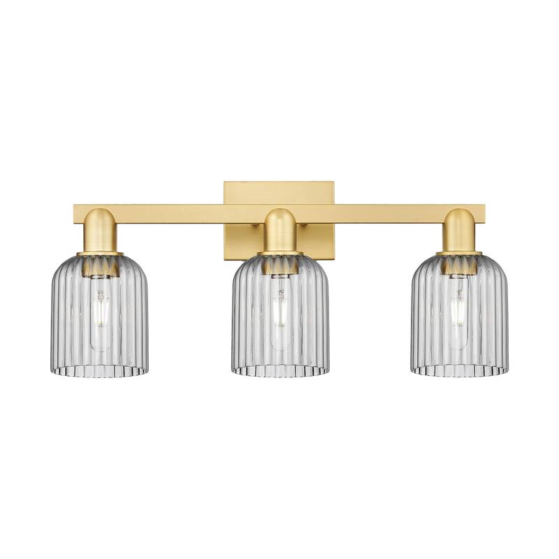 Innovations Lighting 716-3W-11-24 Bridal Veil Vanity Bridal Veil 3 - Satin Gold / Light Smoke