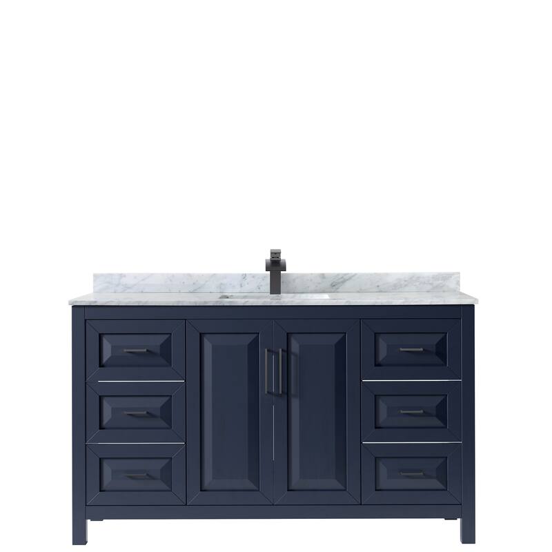 Daria 60-inch Single Vanity, Marble Top, No Mirror
