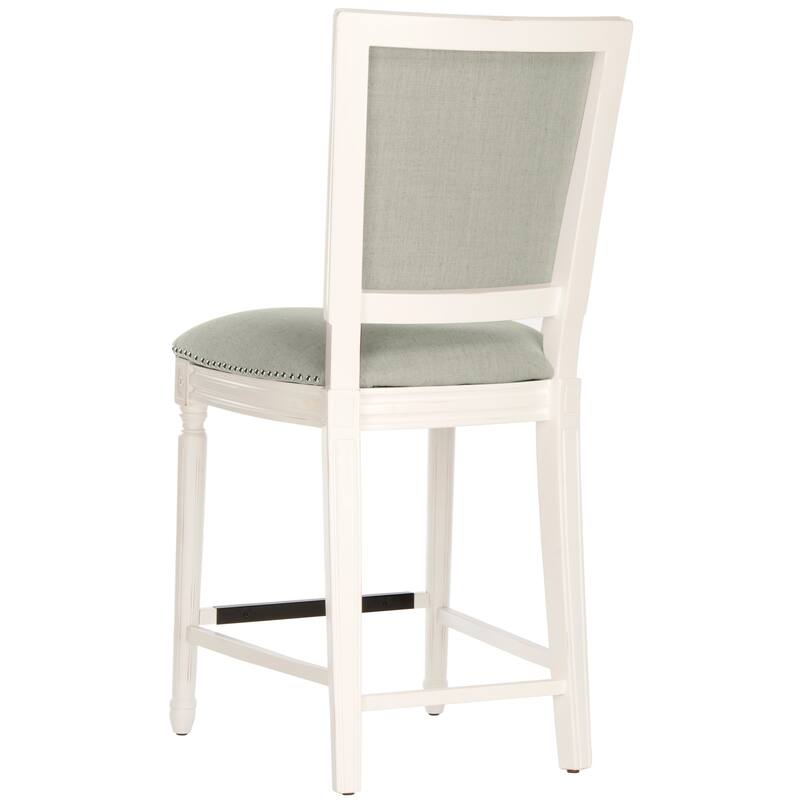 SAFAVIEH Judyth -26 Inch Light Grey/ Cream Rectangular Counter Stool (Set of 2) - 19.3" x 23.5" x 43.3" - 19Wx24Dx43H