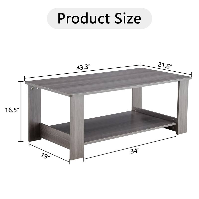 Modern and practical walnut textured coffee tables. The double layered coffee table is made of MDF material