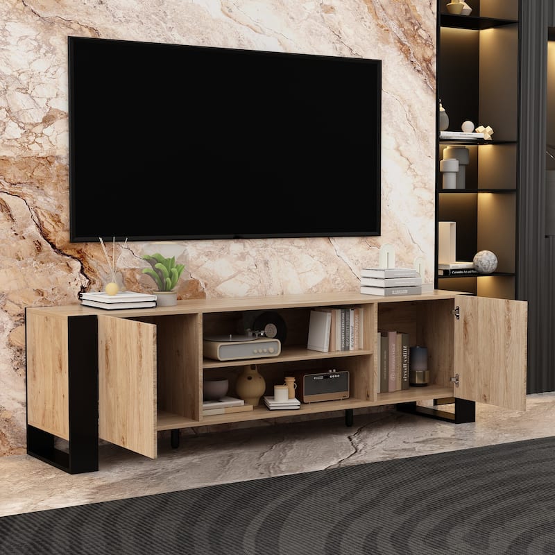 Living Room Essential: 68.9" TV Stand Optional Electric Fire Feature