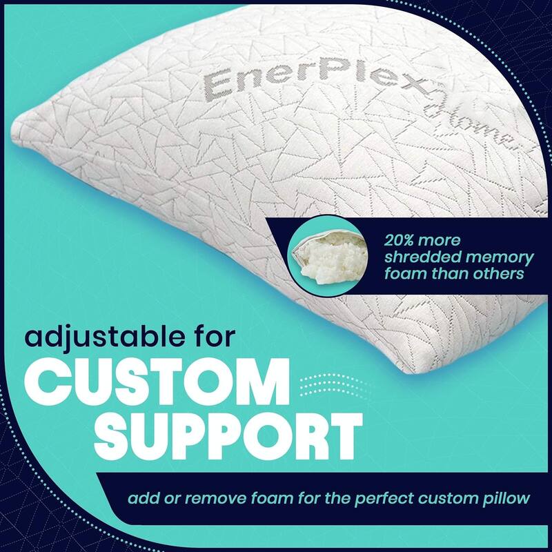 Queen/King Size Memory Foam Pillows for Sleeping w/Extra Foam White